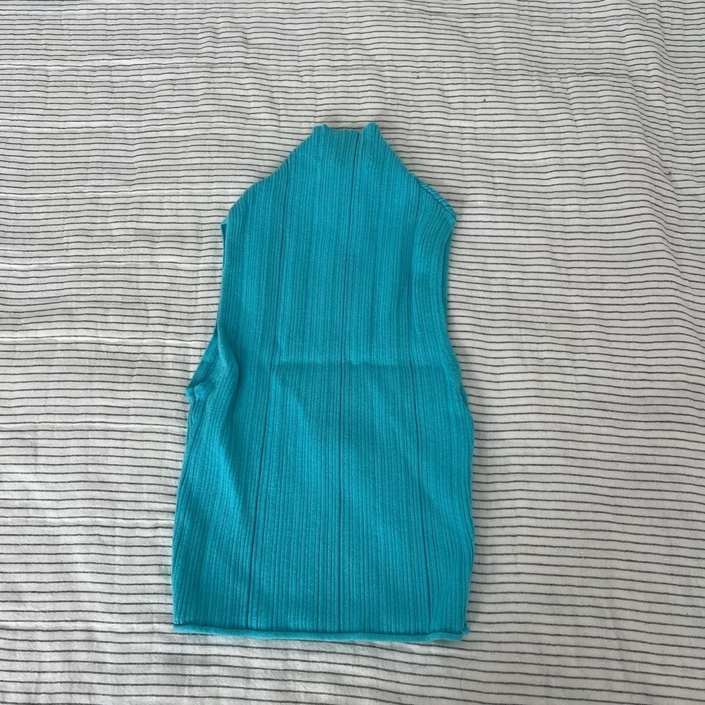 Zara Womens Bright teal top - Picture 3 of 4